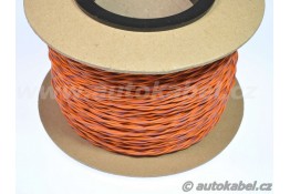 Kroucený autovodič FLRY 2x0,35 mm² oranžový/hnědý+oranžový/bílý 100m